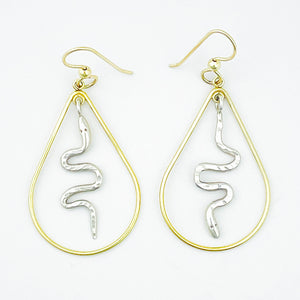 Gold & Silver Serpent Earrings