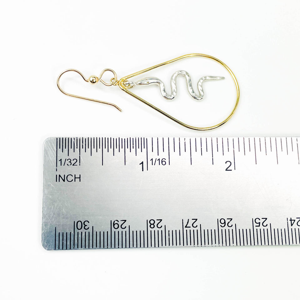 Gold & Silver Serpent Earrings