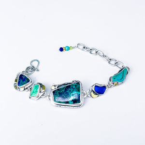 Sterling Silver Link Bracelet Stones | Earth Totem Talisman Bracelet
