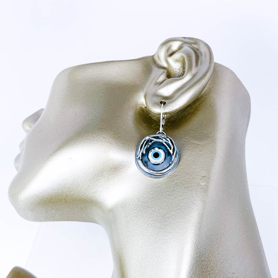 Sterling Silver Evil Eye Earrings - Nest Eyes