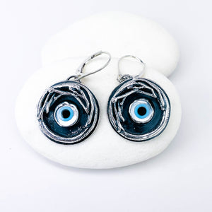 Sterling Silver Evil Eye Earrings - Nest Eyes