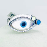 Sterling Silver Eye of Protection Ring - All Seeing Eye Talisman Size 8
