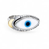Sterling Silver Eye of Protection Ring - All Seeing Eye Talisman Size 7
