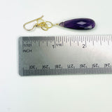 Gold and Amethyst Dangle Earrings