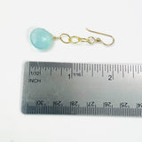 Gold and Faceted Chalcedony Dangle Earrings