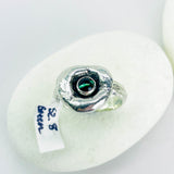 Green Tourmaline Crater Ring Size 8