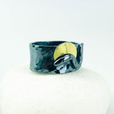 Gunmetal Sterling Silver Serpent Ring | Spiritual Insight Talisman