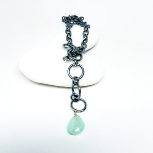 Chunky Chain Necklace with Chalcedony