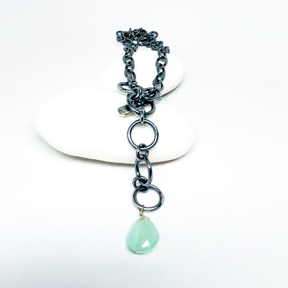 Chunky Chain Necklace with Chalcedony