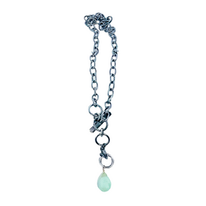 Chunky Chain Necklace with Chalcedony