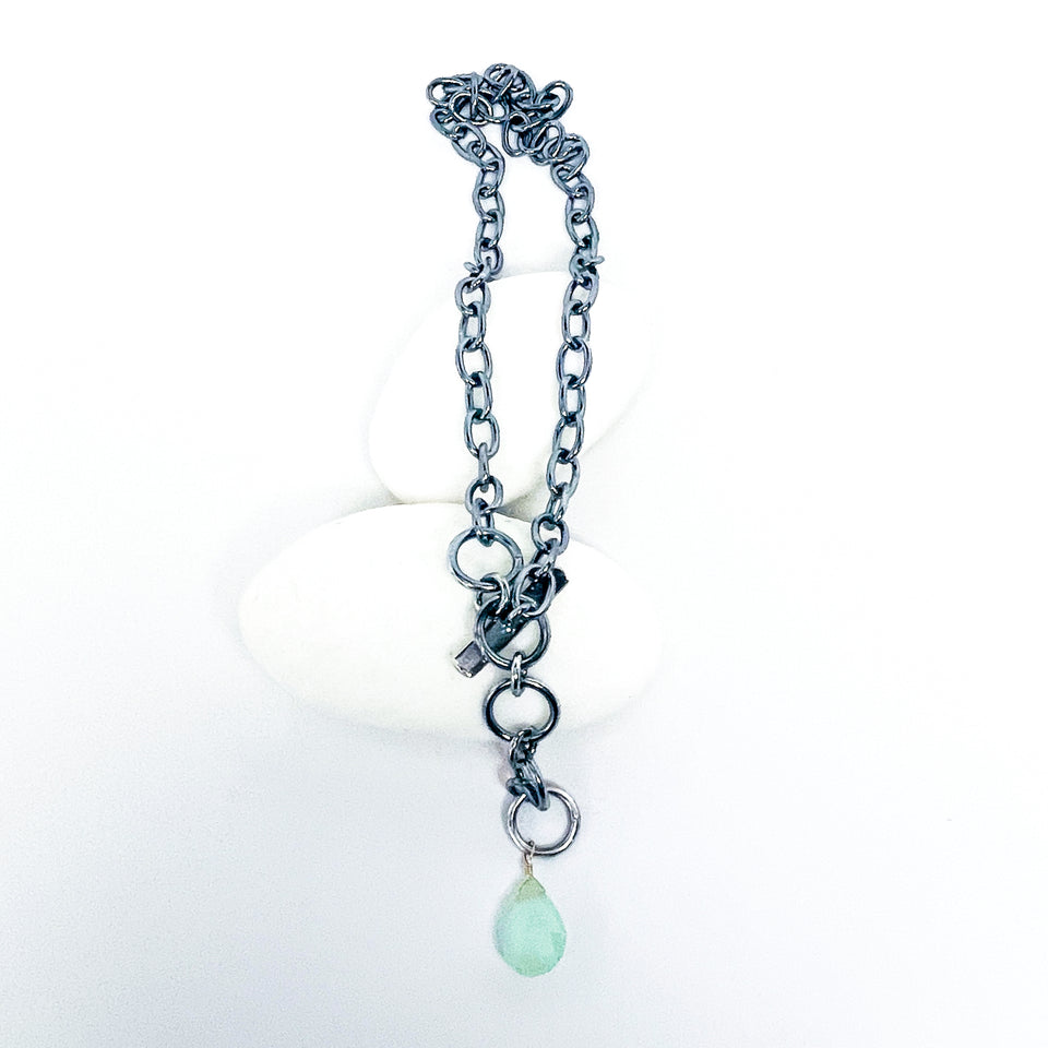 Chunky Chain Necklace with Chalcedony