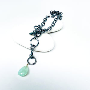 Chunky Chain Necklace with Chalcedony