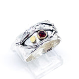 Sterling Silver Garnet Branch Ring Size 7 1/2