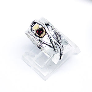 Sterling Silver Garnet Branch Ring Size 7 1/2