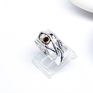 Sterling Silver Garnet Branch Ring Size 7 1/2