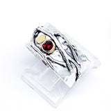 Sterling Silver Garnet Branch Ring Size 7 1/2