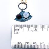 Garnet Moonstone Pendant Necklace with Gold Chain