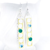 Sterling Silver Green Onyx Earrings - Holy Gold Earrings, Gold, Blue Topaz