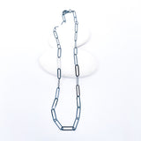 Sterling Silver Gunmetal Paper Clip Chains