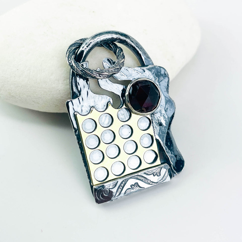 Gunmetal Sterling Silver Holy Gold Totem Necklace