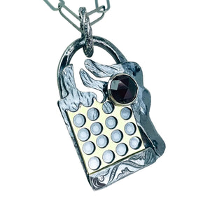 Gunmetal Sterling Silver Holy Gold Totem Necklace