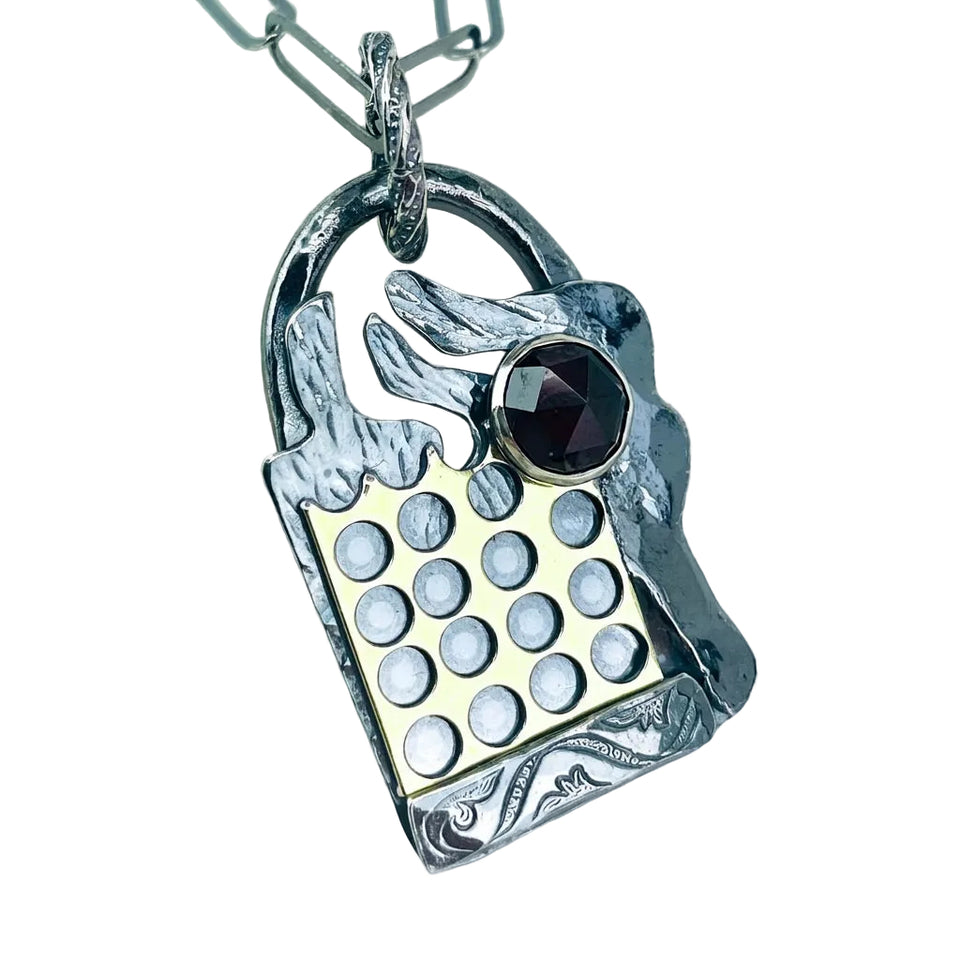 Gunmetal Sterling Silver Holy Gold Totem Necklace