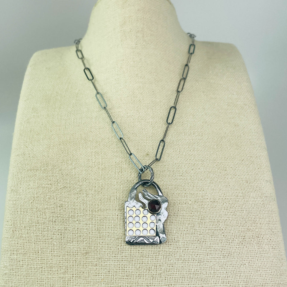 Gunmetal Sterling Silver Holy Gold Totem Necklace