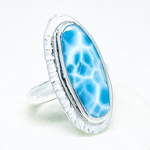 Sterling Silver Larimar Ring Size 7 3/4
