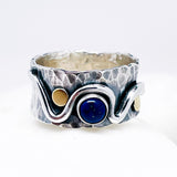 Sterling Silver Lapis Lazuli Serpent Ring Size 8
