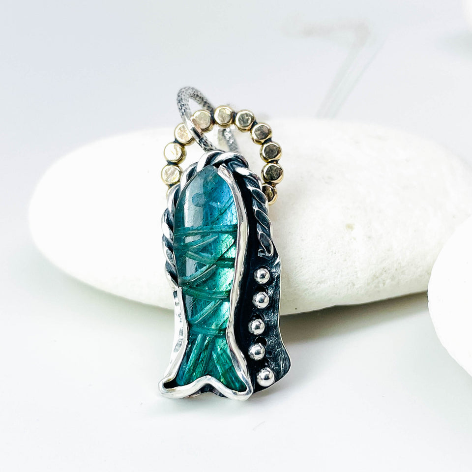 Labradorite Fish Pendants | Stillness Talisman