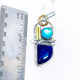 Lapis Pendant Necklace with Opalite and Gold