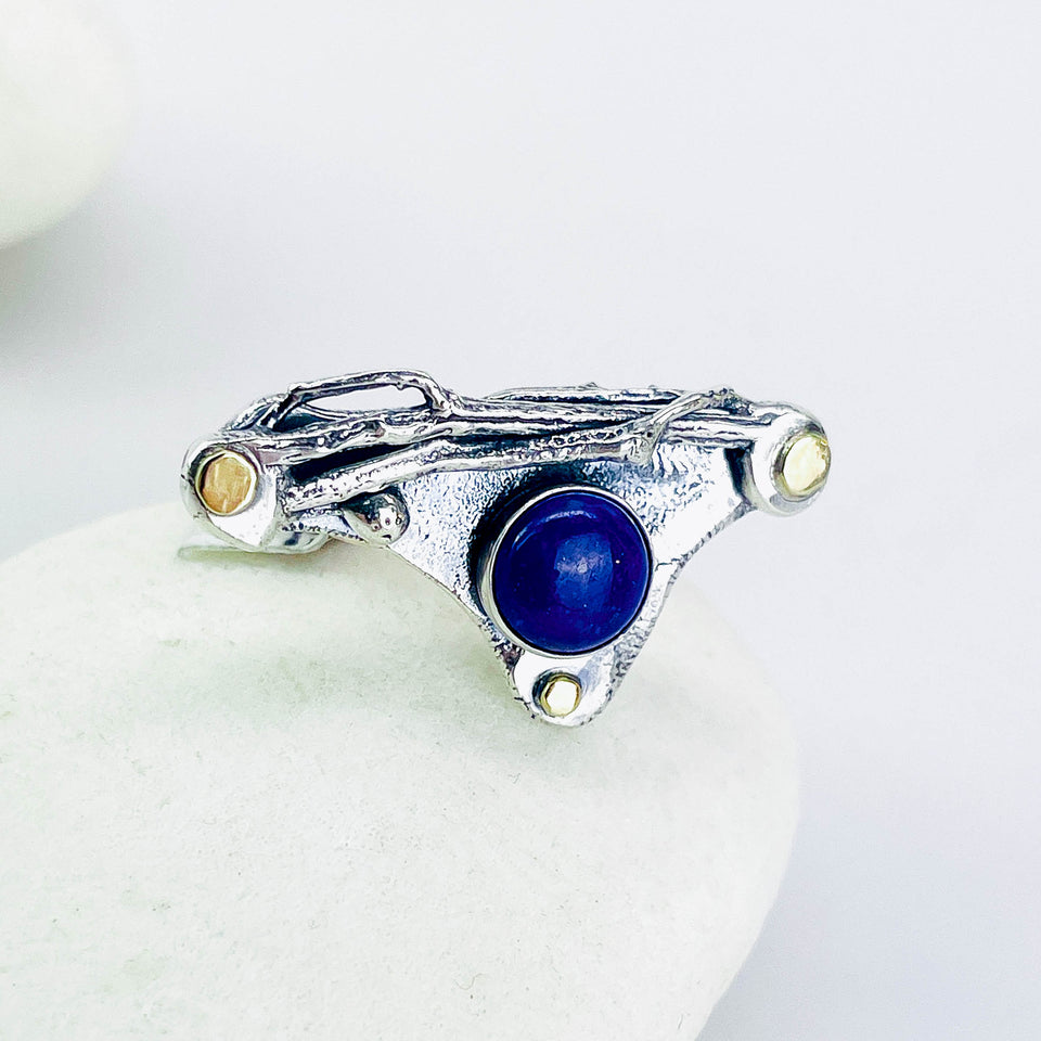 Lapis Lazuli Forest Spirit Ring Size 7.5