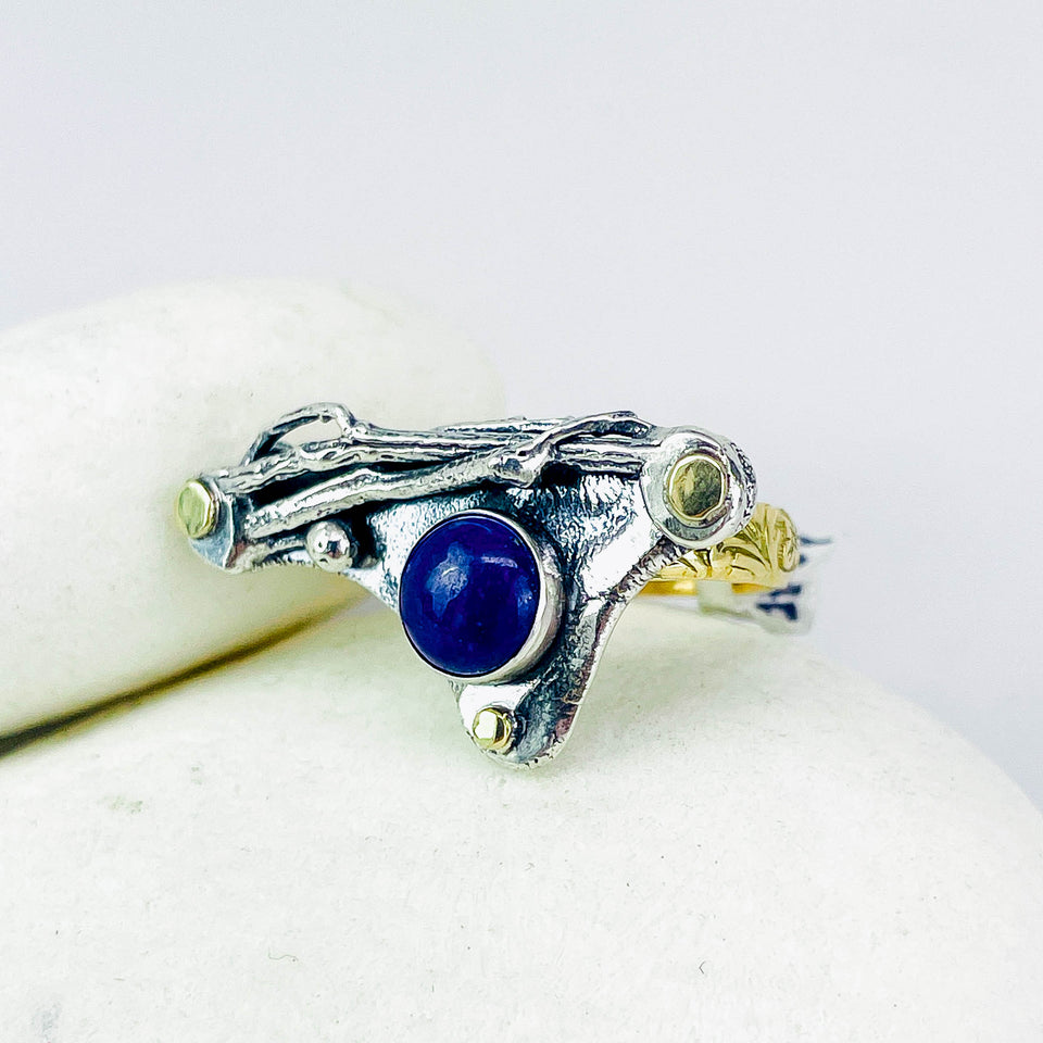 Lapis Lazuli Forest Spirit Ring Size 7.5