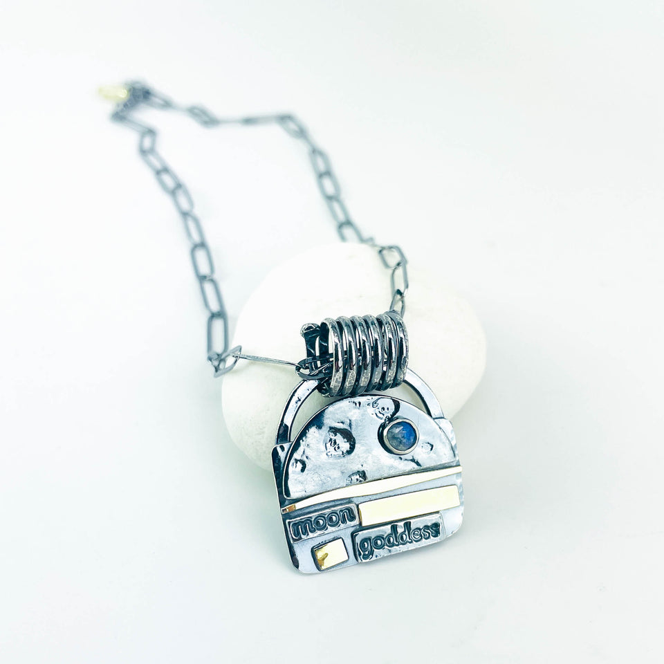Sterling Silver Moon Goddess Totem Necklace