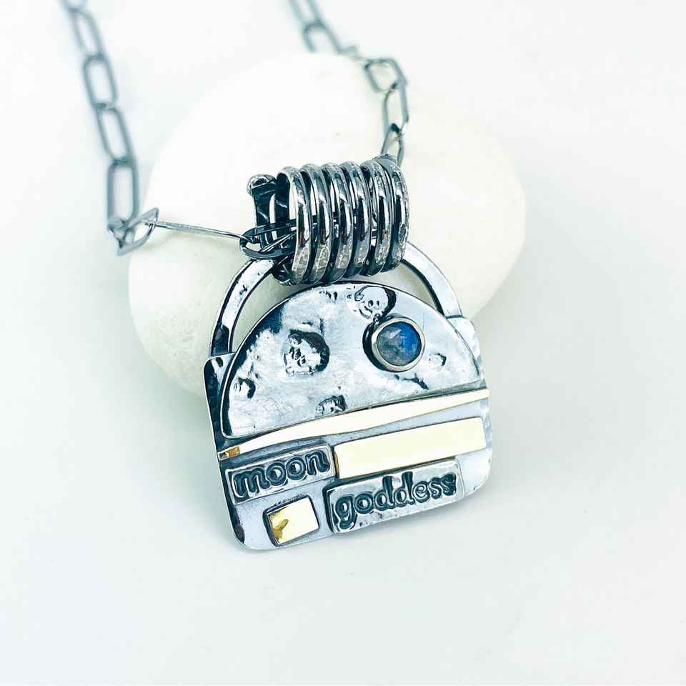 Sterling Silver Moon Goddess Totem Necklace