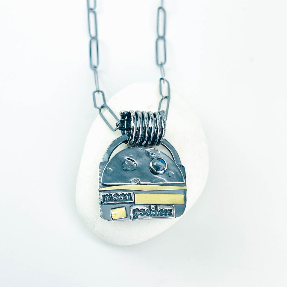 Sterling Silver Moon Goddess Totem Necklace