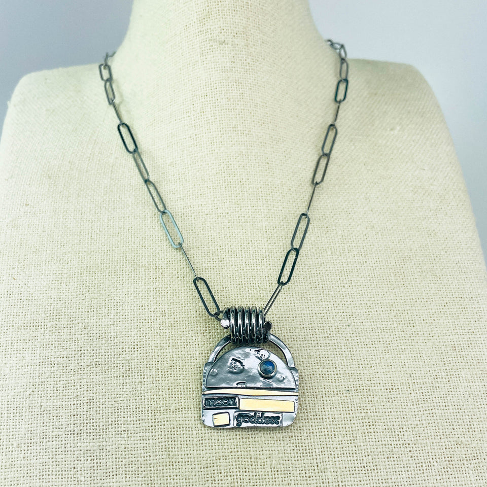 Sterling Silver Moon Goddess Totem Necklace