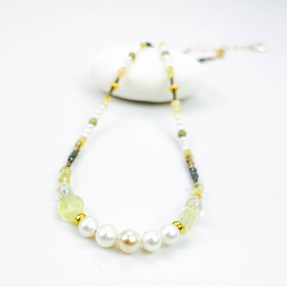 Pearl Multi Stone Necklace - DawnsArtisanJewelry.com