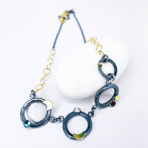 Multi Stone Multi Link Necklace - Keeper Of Ancient Wisdom Talisman - DawnsArtisanJewelry.com