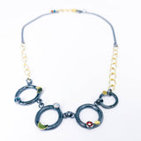 Multi Stone Multi Link Necklace - Keeper Of Ancient Wisdom Talisman - DawnsArtisanJewelry.com