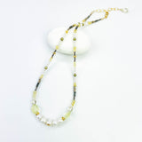Necklace with beads on a white background