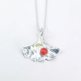 Sterling Silver Ginkgo Pendants Crescent Moon | Ginkgo Soul Resilience Talisman