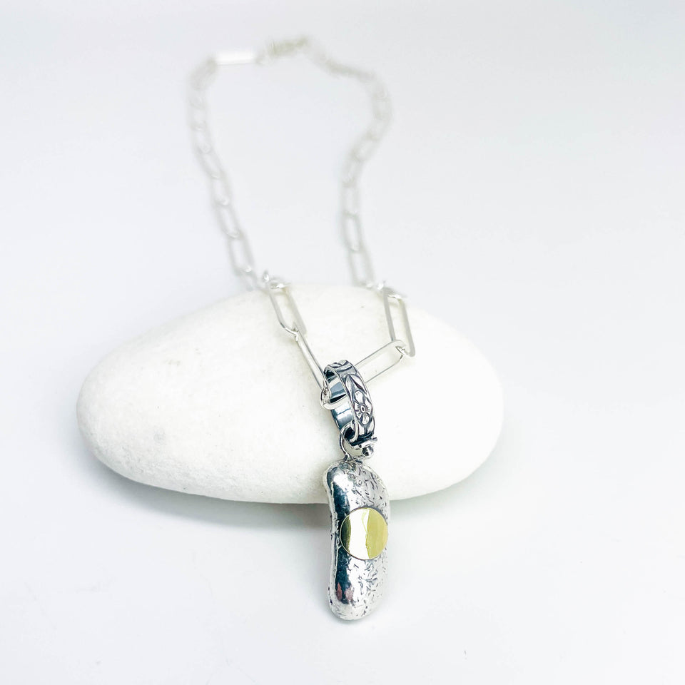 Recycled Sterling Pendant Nugget Pendant