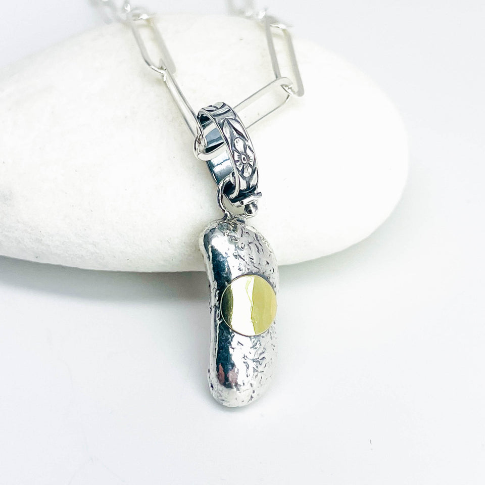Recycled Sterling Pendant Nugget Pendant