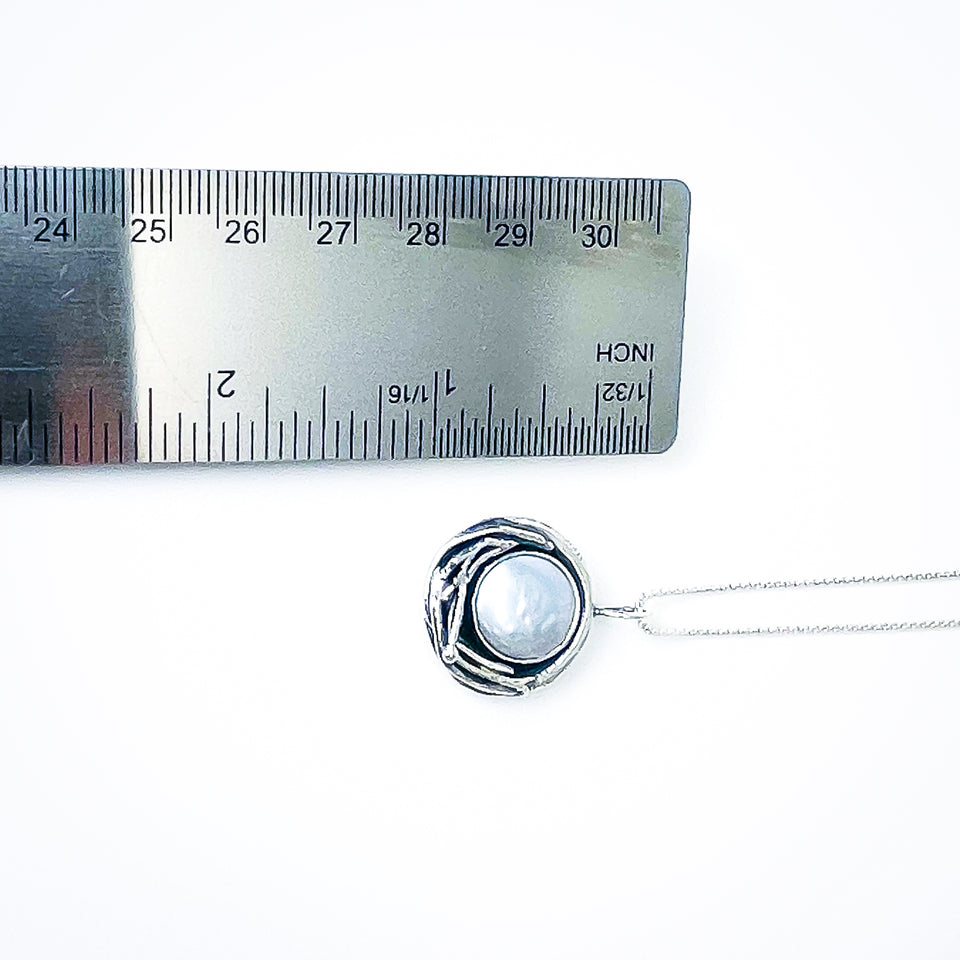 Sterling Silver Pearl Nest Pendant - Protection Talisman