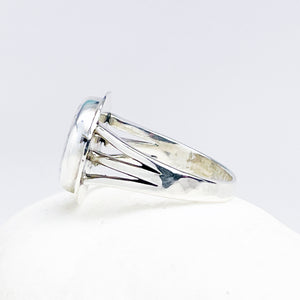 Sterling Silver Pearl Ring - Moon Whispers Ring Size 7.5