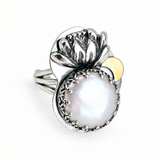 Pearl Lotus Ring Size 7
