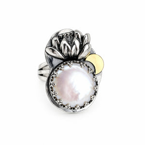 Pearl Lotus Ring Size 7