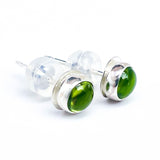 Sterling Silver Stud Earrings with Various Gemstones