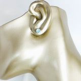 Sterling Silver Stud Earrings with Various Gemstones